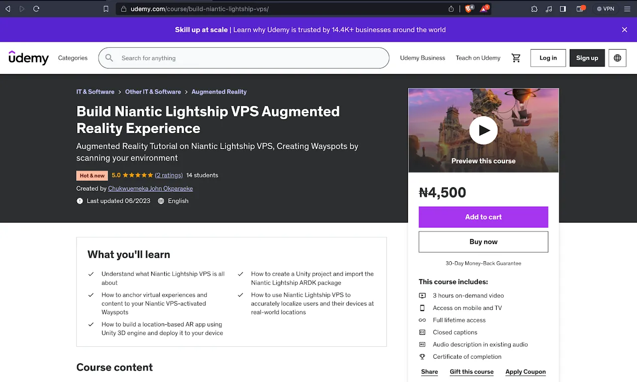 Build Niantic Lightship VPS Augmented Reality Experience Cover